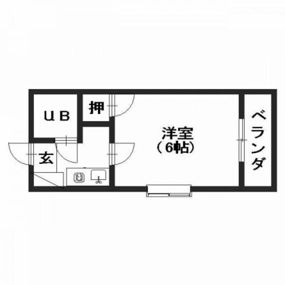 カームマンション(1K/3階)の間取り写真