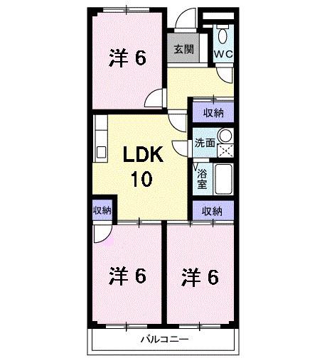 グリーンハイツ芝II(3LDK/2階)の間取り写真