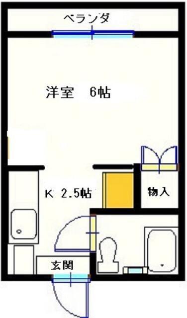 ラフォーレM&M(1K/2階)の間取り写真