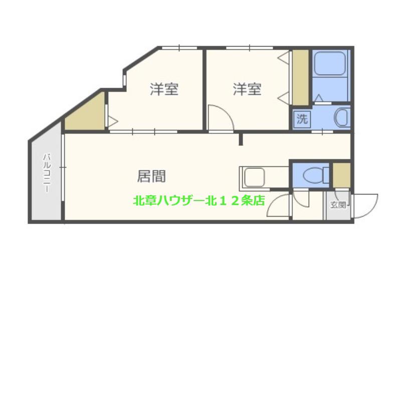 リュクスN22(1LDK/3階)の間取り写真