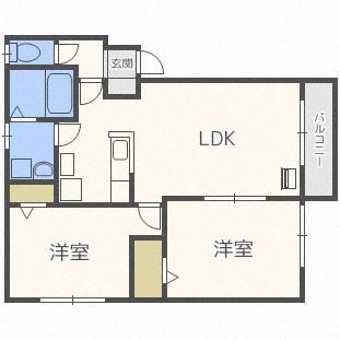 コートアバンティ(2LDK/2階)の間取り写真