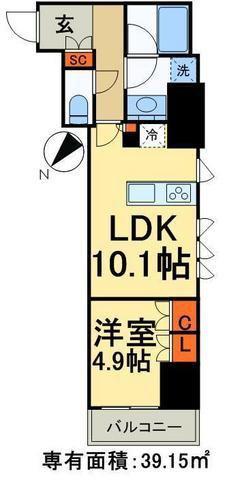 コンフォリア浅草橋(1LDK/8階)の間取り写真