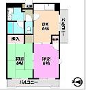 シャトー晃正(2DK/2階)の間取り写真