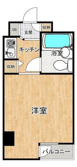 キャッスルマンション狭山祇園(ワンルーム/4階)の間取り写真
