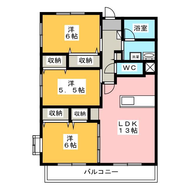リヴェール・J34(3LDK/4階)の間取り写真