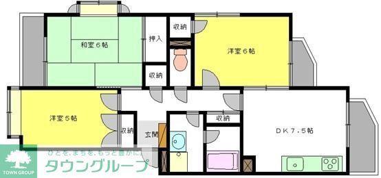 ベルメゾン小島(3DK/1階)の間取り写真