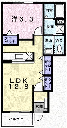 セントポーリアII(1LDK/1階)の間取り写真