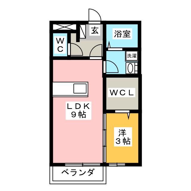 リビングタウンいせH(1LDK/1階)の間取り写真