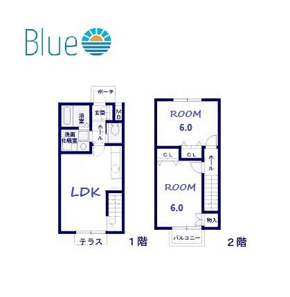 メレン湘南(2LDK/1階)の間取り写真