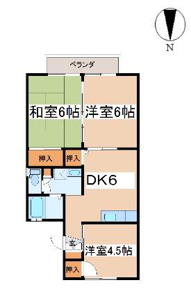 ブレマ平野A(2LDK/2階)の間取り写真