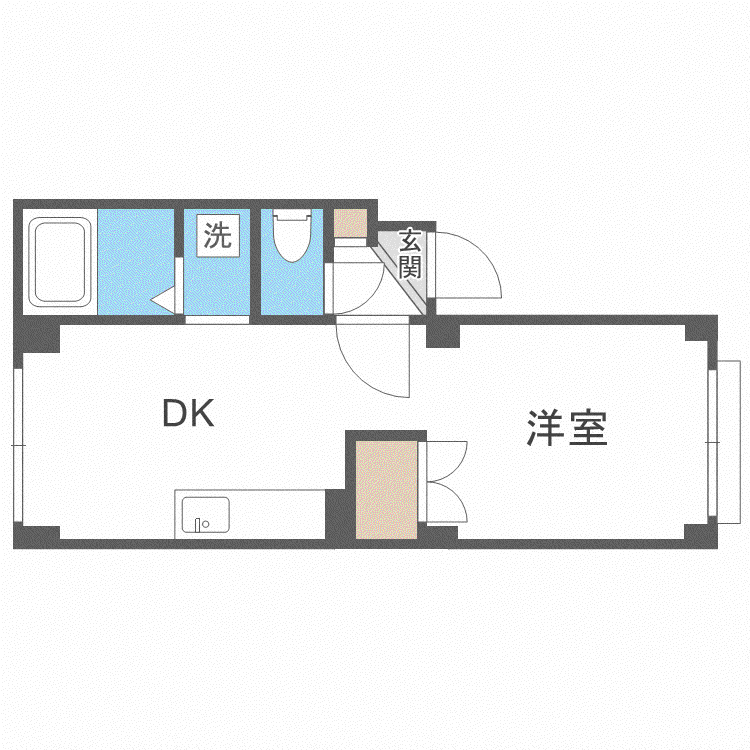 アーバンマンション2(1DK/4階)の間取り写真