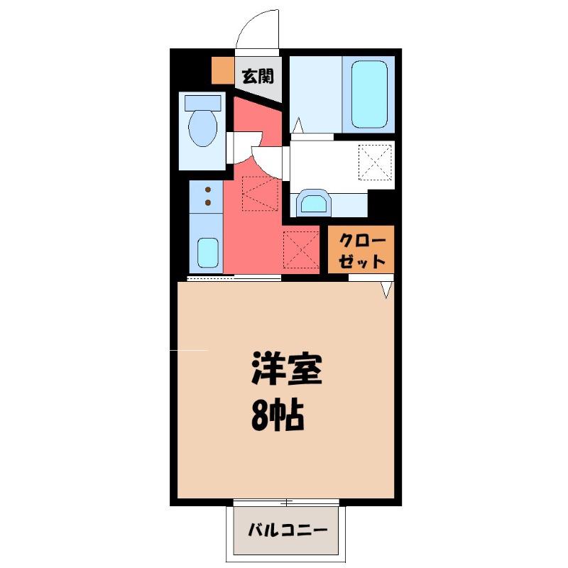 HANA SAKU(1K/1階)の間取り写真
