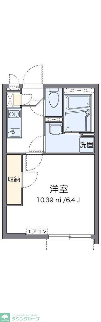 クレイノKEYAKIIII(1K/1階)の間取り写真