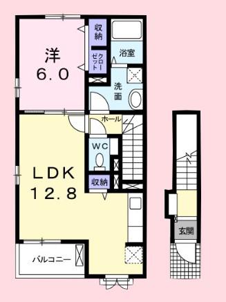 セレーノ・カーサ(1LDK/2階)の間取り写真