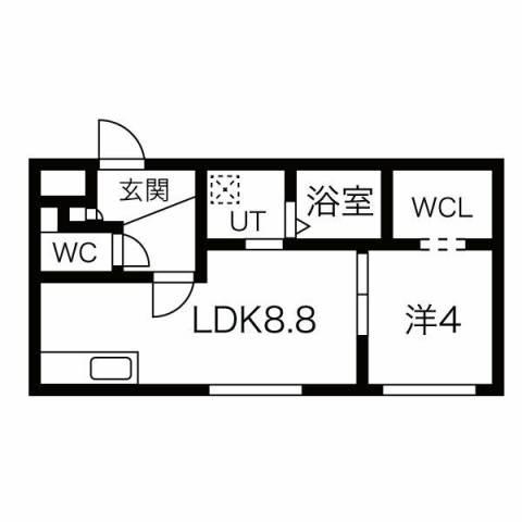CHARLOTTE月寒(1LDK/2階)の間取り写真
