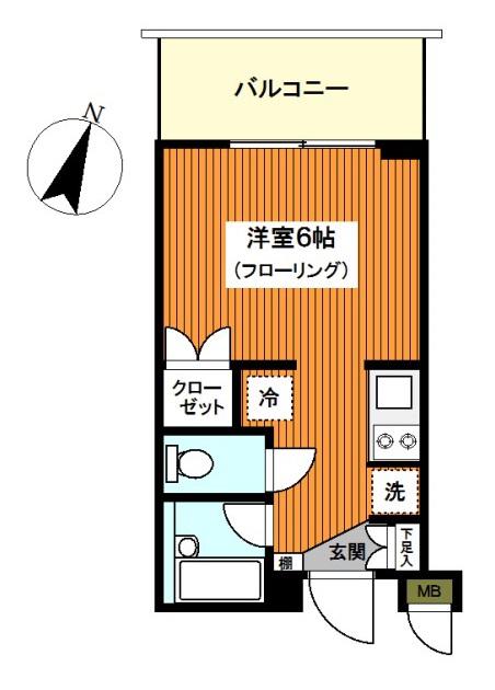レジディア川崎(ワンルーム/3階)の間取り写真