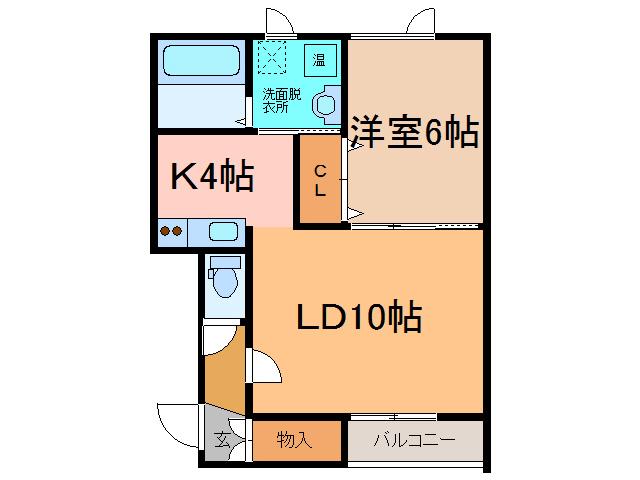 JR根室本線 帯広駅 徒歩31分 3階建 築13年(1LDK/2階)の間取り写真