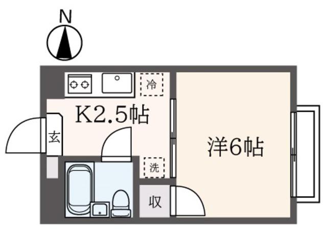 コーポ富士見ヶ丘(1K/2階)の間取り写真