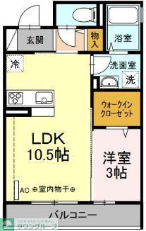 FREE(1LDK/1階)の間取り写真