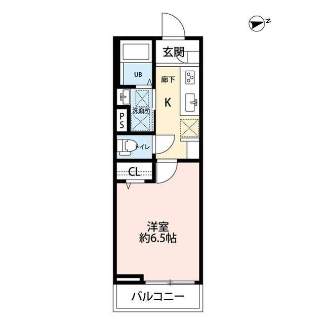 アムール橋本(1K/1階)の間取り写真