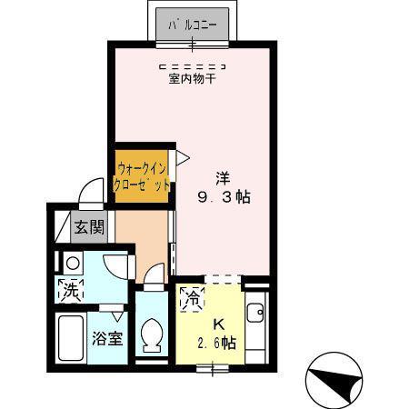 プレジオ(1K/2階)の間取り写真