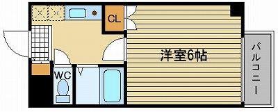 ヴィラケイ(1K/4階)の間取り写真