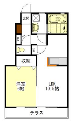グレイス プレジオ(1LDK/1階)の間取り写真