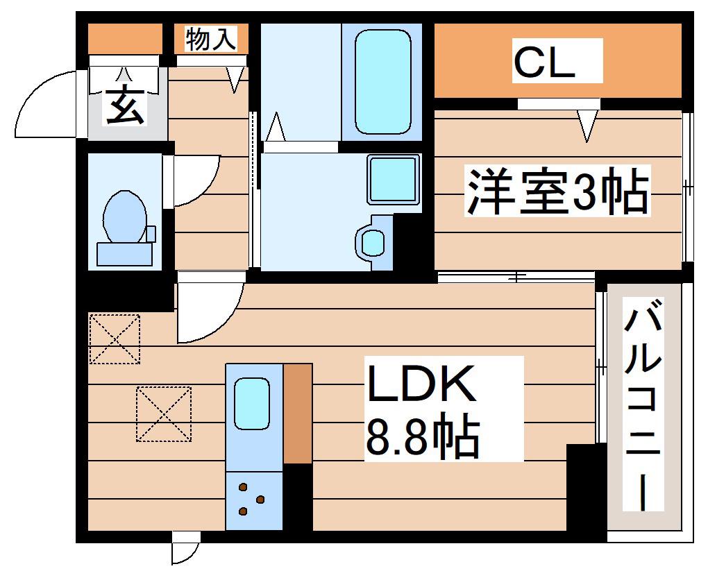 D-ROOM志波町(1LDK/1階)の間取り写真