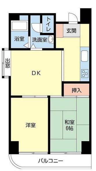 シロハイヌ武庫之荘(2DK/2階)の間取り写真