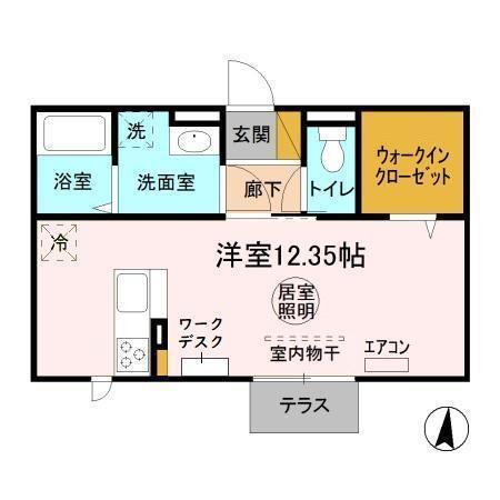 ディアコート(ワンルーム/1階)の間取り写真