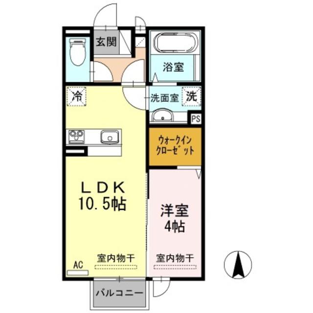 サンリジェール(1LDK/2階)の間取り写真