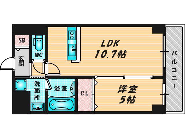 ロンド・エーデルワイス(1LDK/5階)の間取り写真