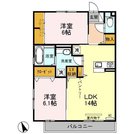 ロイヤルスクエア(2LDK/3階)の間取り写真