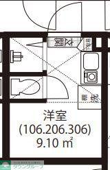 GARUNA OKUBO(ワンルーム/2階)の間取り写真
