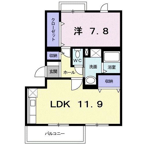 ラ・クレール(1LDK/3階)の間取り写真