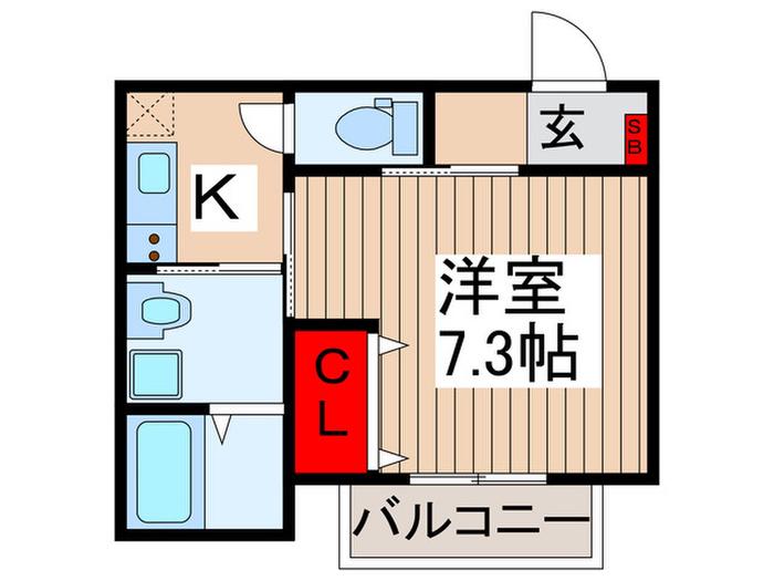 SAMUSER(1K/2階)の間取り写真