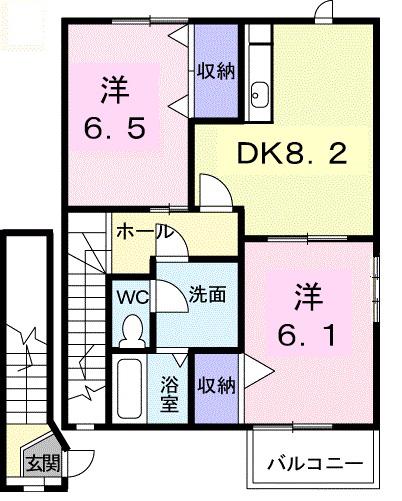 IJURET A(2DK/2階)の間取り写真