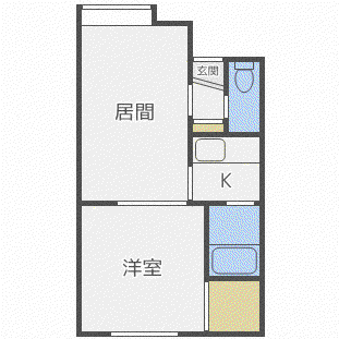 ワールド伏古(1LDK/3階)の間取り写真