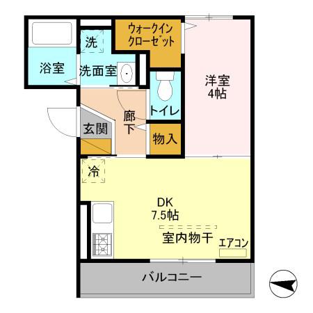 CHARMANT COURT M´S III(1DK/3階)の間取り写真