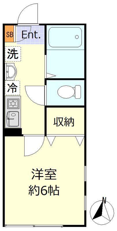 ヴィシェット三ツ沢(1K/1階)の間取り写真