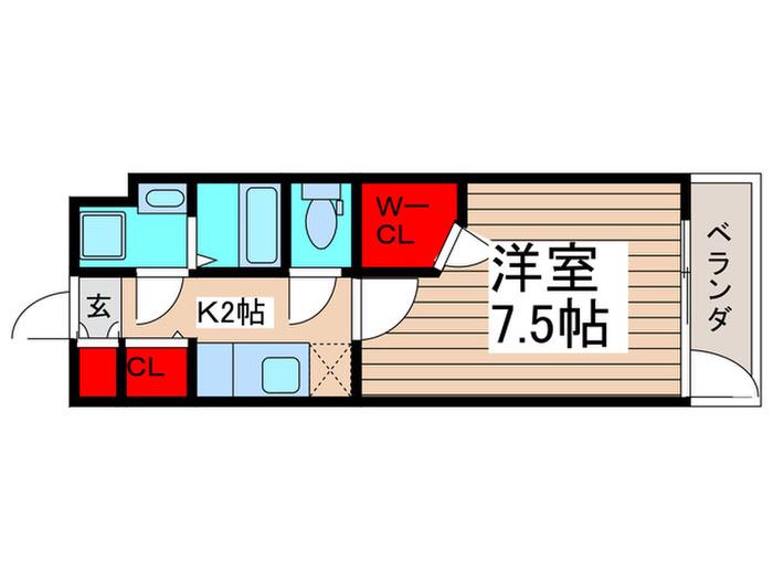 FORESTA西船橋(1K/3階)の間取り写真
