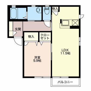 サニーコート(1LDK/1階)の間取り写真