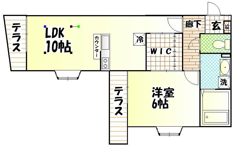 ルナフォレスタ(1LDK/1階)の間取り写真
