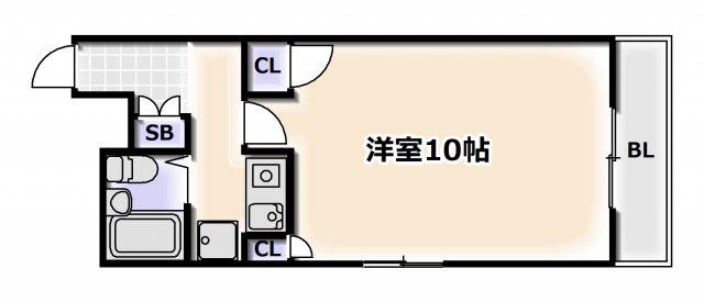 サンライフII(1K/7階)の間取り写真