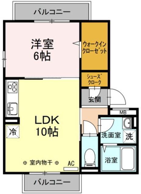 BELL ESPACEII(1LDK/3階)の間取り写真