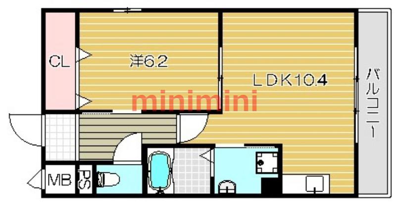 ラマージュI(1LDK/3階)の間取り写真