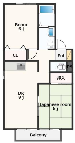 マイファミール(2LDK/2階)の間取り写真