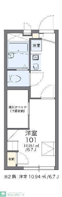 レオパレスTSUBASA(1K/2階)の間取り写真