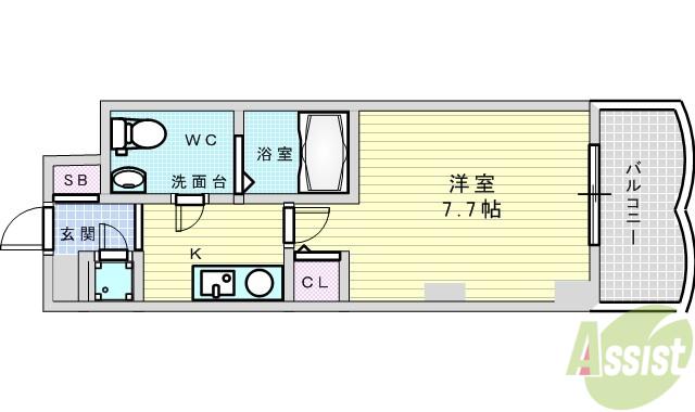 セレニテ新大阪弐番館(1K/6階)の間取り写真