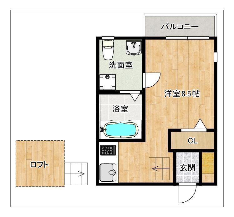 メルシェンシャトー(ワンルーム/1階)の間取り写真
